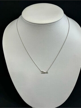 Sydney Evan 
White Gold Diamond Love Necklace